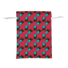 Blue Roses Pink Lightweight Drawstring Pouch (s)