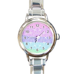 Vintage Pastel Mandala White Round Italian Charm Watch by snowwhitegirl