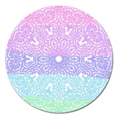 Vintage Pastel Mandala White Magnet 5  (round)