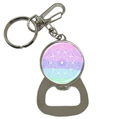 Vintage Pastel Mandala White Bottle Opener Key Chain by snowwhitegirl