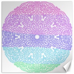 Vintage Pastel Mandala White Canvas 12  X 12  by snowwhitegirl