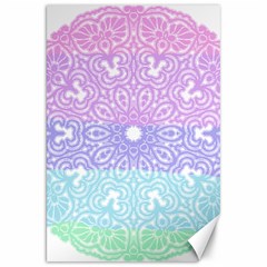 Vintage Pastel Mandala White Canvas 20  X 30  by snowwhitegirl