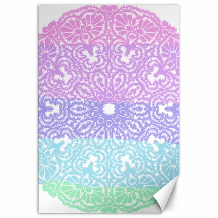 Vintage Pastel Mandala White Canvas 20  x 30 