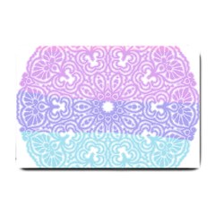 Vintage Pastel Mandala White Small Doormat  by snowwhitegirl