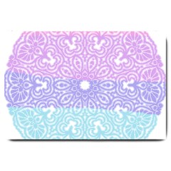 Vintage Pastel Mandala White Large Doormat  by snowwhitegirl