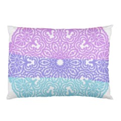 Vintage Pastel Mandala White Pillow Case by snowwhitegirl