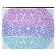 Vintage Pastel Mandala White Cosmetic Bag (xxxl) by snowwhitegirl