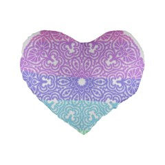 Vintage Pastel Mandala White Standard 16  Premium Heart Shape Cushions by snowwhitegirl