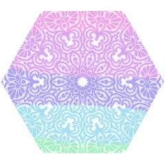 Vintage Pastel Mandala White Wooden Puzzle Hexagon