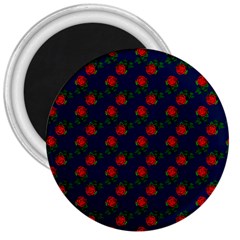 Red Roses Dark Blue 3  Magnets by snowwhitegirl