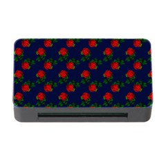 Red Roses Dark Blue Memory Card Reader With Cf