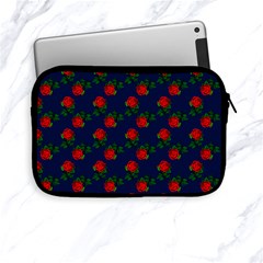 Red Roses Dark Blue Apple Ipad Mini Zipper Cases by snowwhitegirl