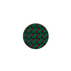 Red Roses Teal Green 1  Mini Magnets by snowwhitegirl