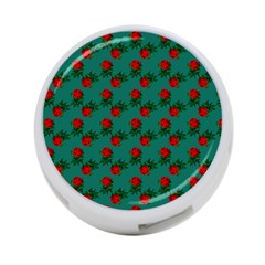 Red Roses Teal Green 4-port Usb Hub (one Side) by snowwhitegirl