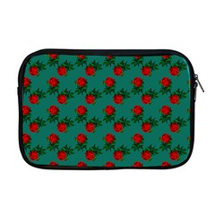 Red Roses Teal Green Apple Macbook Pro 17  Zipper Case by snowwhitegirl