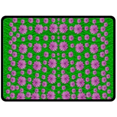 Bloom In Peace And Love Fleece Blanket (large)  by pepitasart