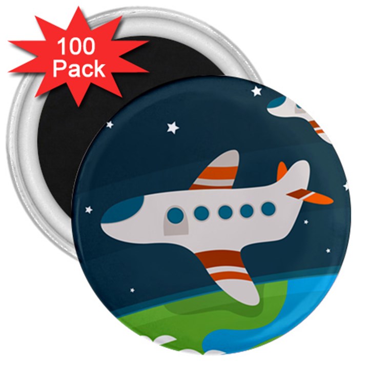 Plane Aircraft Flight 3  Magnets (100 pack)