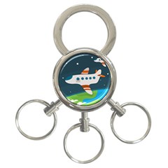 Plane Aircraft Flight 3-ring Key Chain by Simbadda