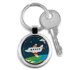 Plane Aircraft Flight Key Chain (round) by Simbadda