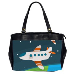 Plane Aircraft Flight Oversize Office Handbag (2 Sides) by Simbadda