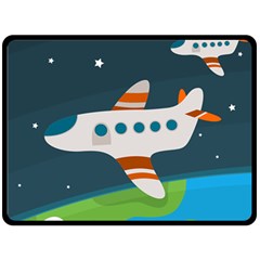 Plane Aircraft Flight Fleece Blanket (large)  by Simbadda