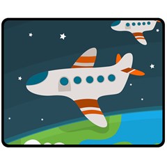 Plane Aircraft Flight Double Sided Fleece Blanket (medium)  by Simbadda