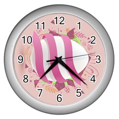 Easter Egg Colorful Spring Color Wall Clock (silver) by Simbadda