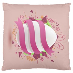 Easter Egg Colorful Spring Color Large Flano Cushion Case (one Side) by Simbadda