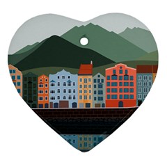 Traveling Travel Tourism Vacation Ornament (heart) by Simbadda