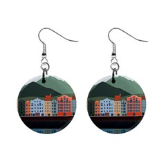 Traveling Travel Tourism Vacation Mini Button Earrings by Simbadda