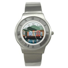 Traveling Travel Tourism Vacation Stainless Steel Watch by Simbadda