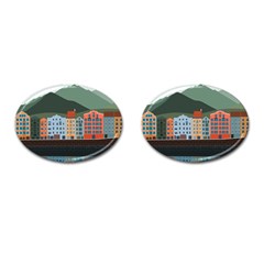 Traveling Travel Tourism Vacation Cufflinks (oval) by Simbadda