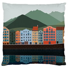 Traveling Travel Tourism Vacation Large Cushion Case (one Side) by Simbadda