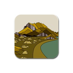 Travel Destination Landscape Nature Rubber Square Coaster (4 Pack)  by Simbadda