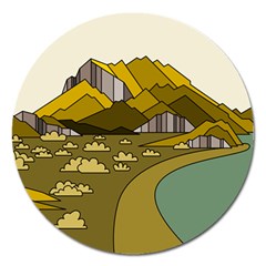 Travel Destination Landscape Nature Magnet 5  (round) by Simbadda