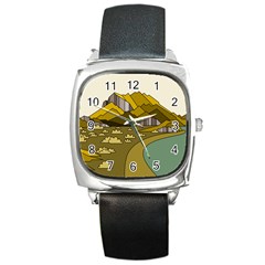 Travel Destination Landscape Nature Square Metal Watch by Simbadda