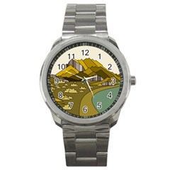 Travel Destination Landscape Nature Sport Metal Watch by Simbadda