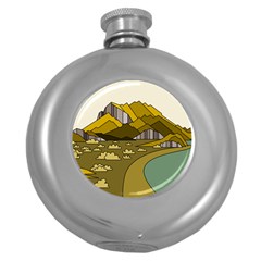 Travel Destination Landscape Nature Round Hip Flask (5 Oz) by Simbadda