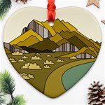 Travel Destination Landscape Nature Heart Ornament (Two Sides) Front