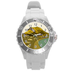 Travel Destination Landscape Nature Round Plastic Sport Watch (l) by Simbadda