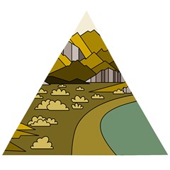 Travel Destination Landscape Nature Wooden Puzzle Triangle