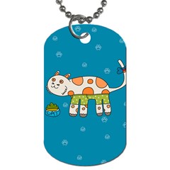 Paint Kitten Cats Cat Cute Paw Dog Tag (two Sides) by Simbadda