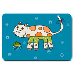 Paint Kitten Cats Cat Cute Paw Large Doormat  by Simbadda