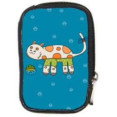 Paint Kitten Cats Cat Cute Paw Compact Camera Leather Case by Simbadda