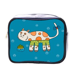 Paint Kitten Cats Cat Cute Paw Mini Toiletries Bag (one Side) by Simbadda