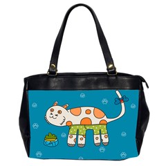 Paint Kitten Cats Cat Cute Paw Oversize Office Handbag (2 Sides) by Simbadda