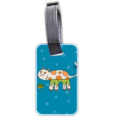 Paint Kitten Cats Cat Cute Paw Luggage Tag (two Sides) by Simbadda