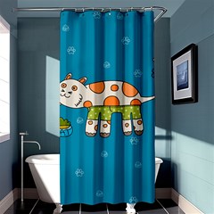 Paint Kitten Cats Cat Cute Paw Shower Curtain 36  X 72  (stall)  by Simbadda