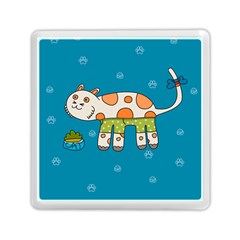 Paint Kitten Cats Cat Cute Paw Memory Card Reader (square) by Simbadda