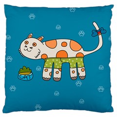 Paint Kitten Cats Cat Cute Paw Large Cushion Case (two Sides) by Simbadda